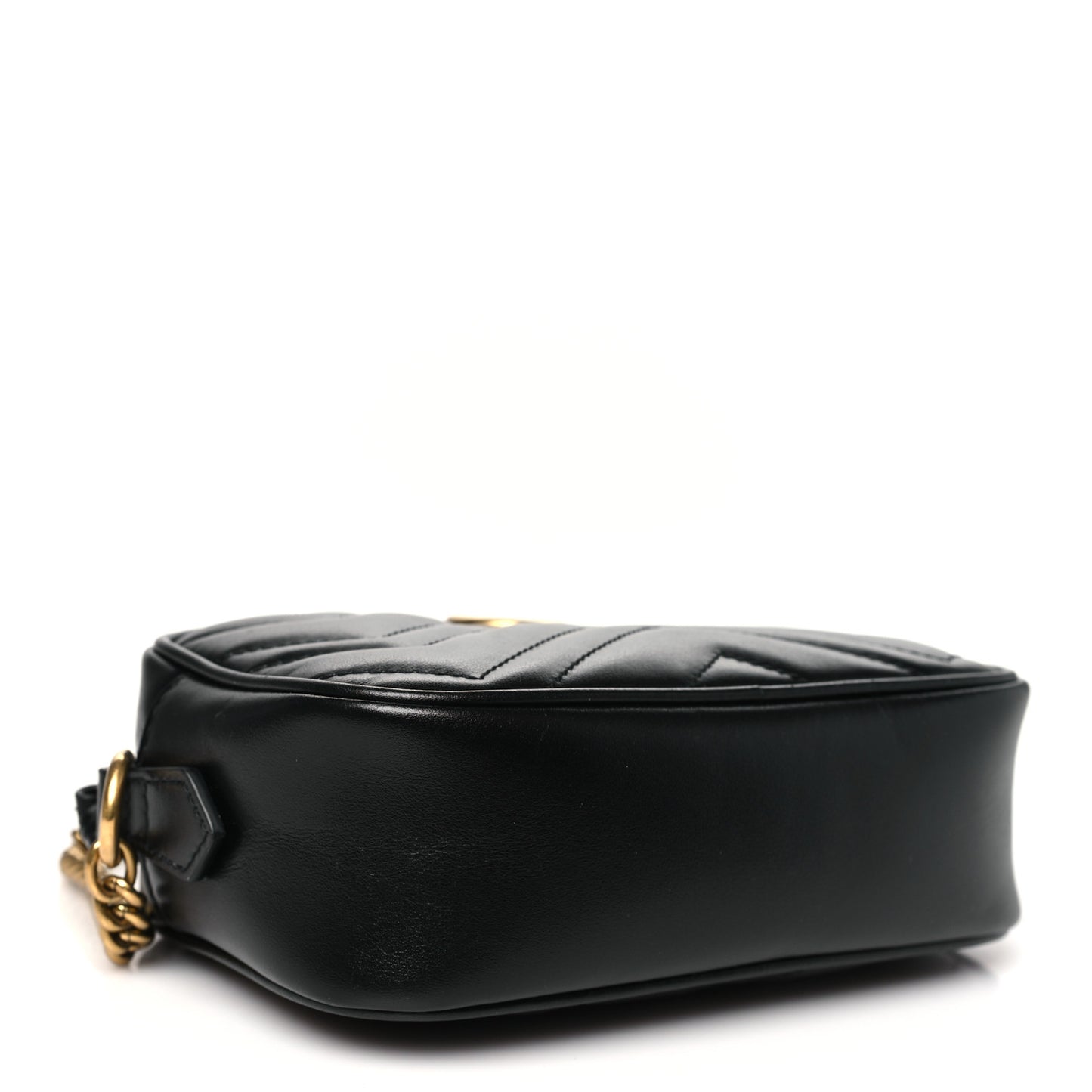 Calfskin Matelasse Mini GG Marmont Chain Shoulder Bag Black