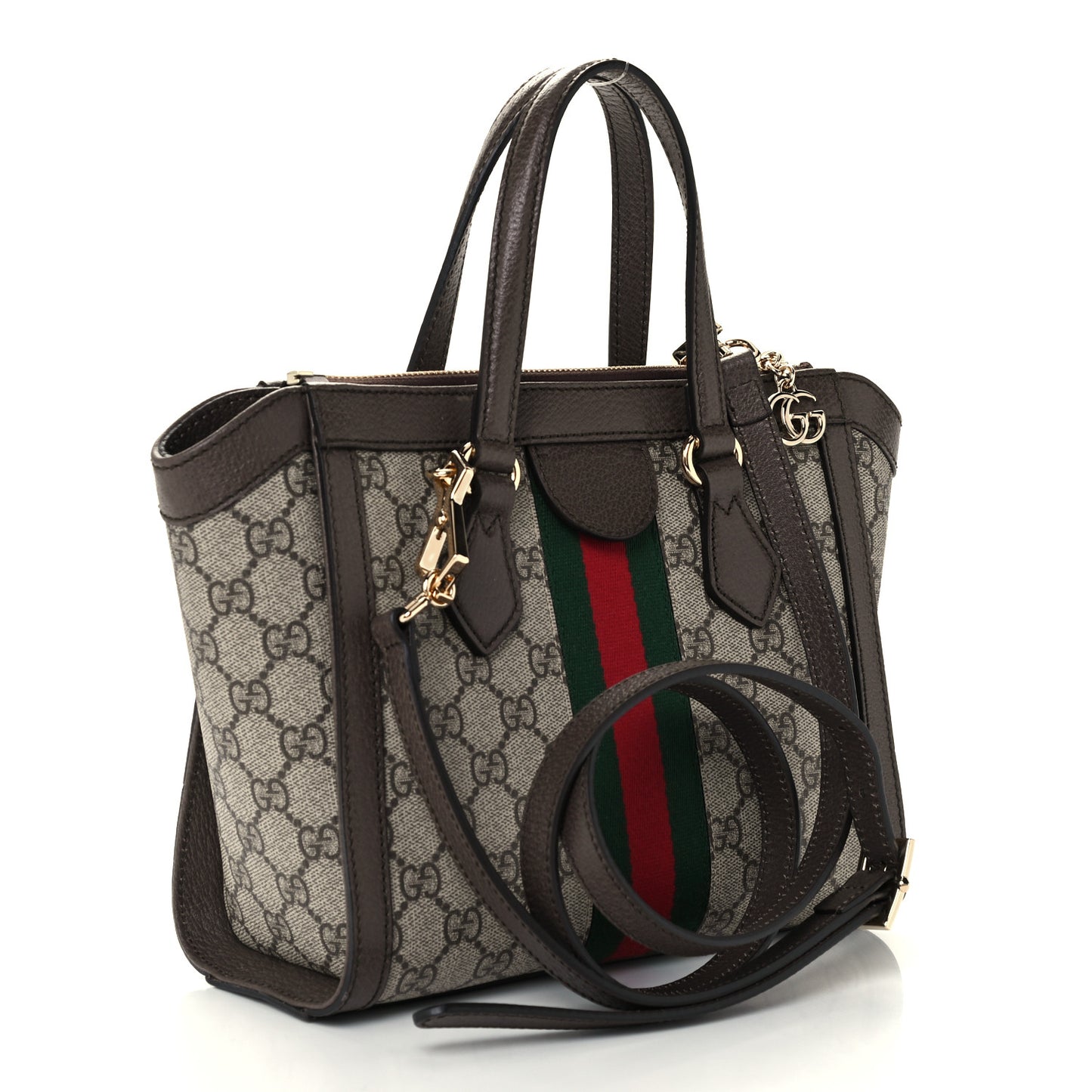 GG Supreme Monogram Small Ophidia Tote Bag Brown