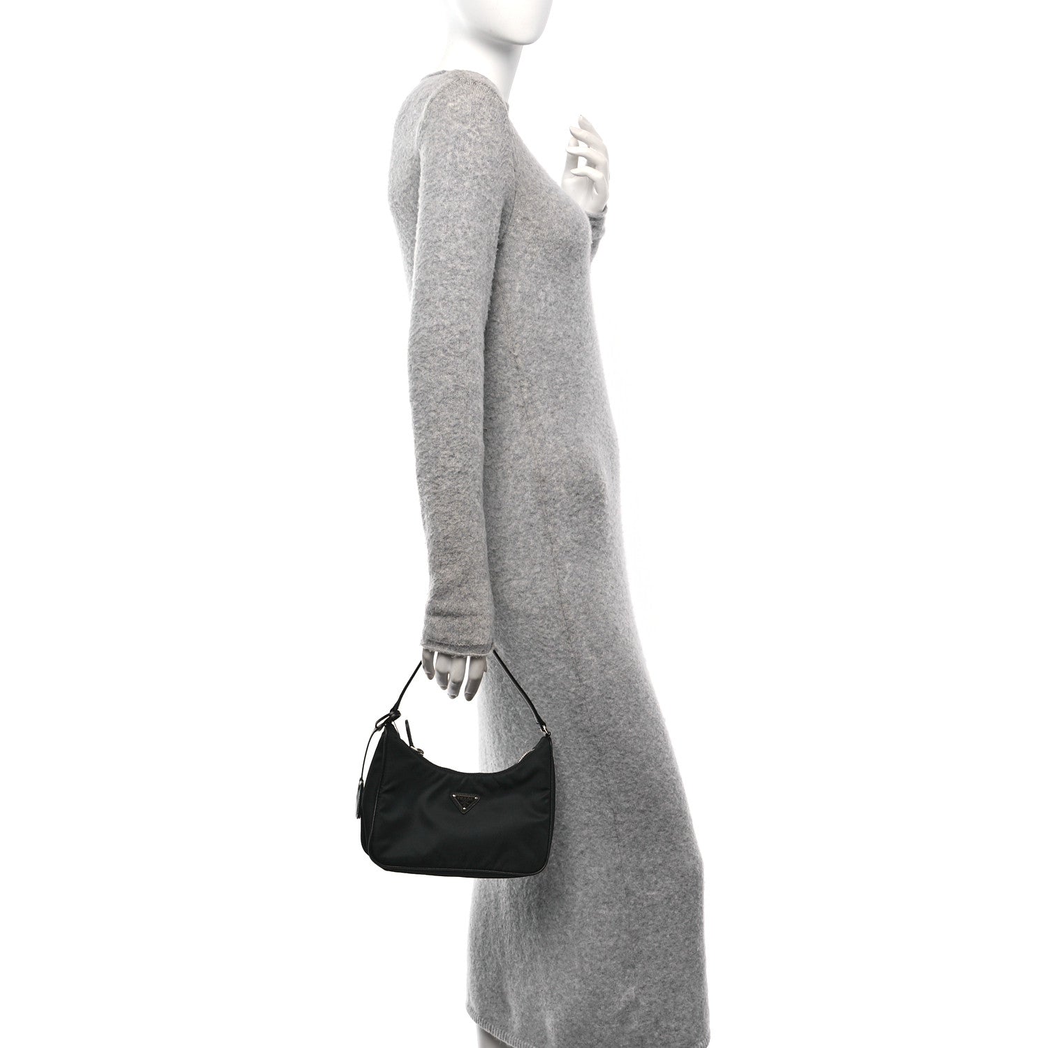 Prada Tessuto Nylon Saffiano Mini Re-Edition 2005 Bag Black 2 of 9