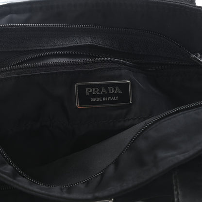 Prada Tessuto Nylon Calfskin Shoulder Bag Black 5 of 10