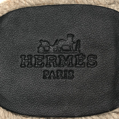 Hermes Nappa Famosa Espadrille Sandals 37 Black 9 of 11