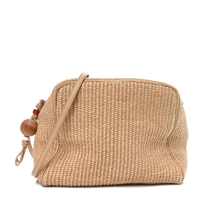 Loro Piana Cotton Raffia Puffy Pouch Clutch Bag 1 of 9