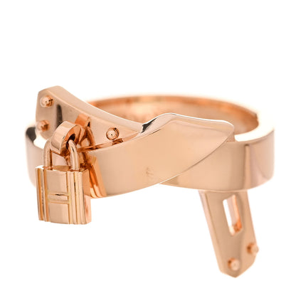 Hermes 18K Rose Gold Kelly Gavroche Ring 51 5.75 1 of 8