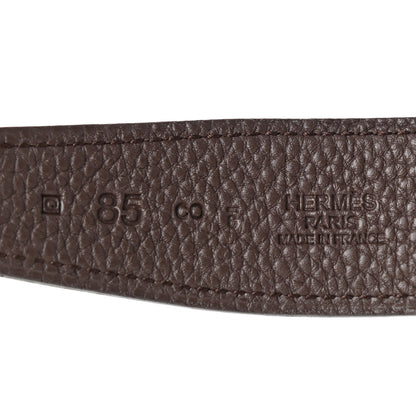 Hermes Box Togo 32mm Constance H Belt 85 Black Chocolate 5 of 5
