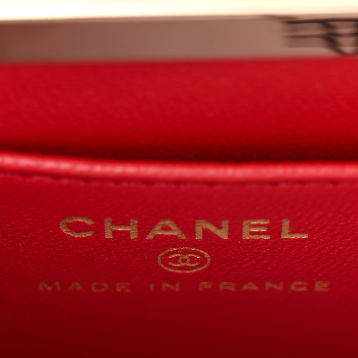 Lambskin Quilted Small Box With Chain Red
