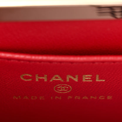 Chanel Lambskin Quilted Small Box With Chain Red 6 of 10
