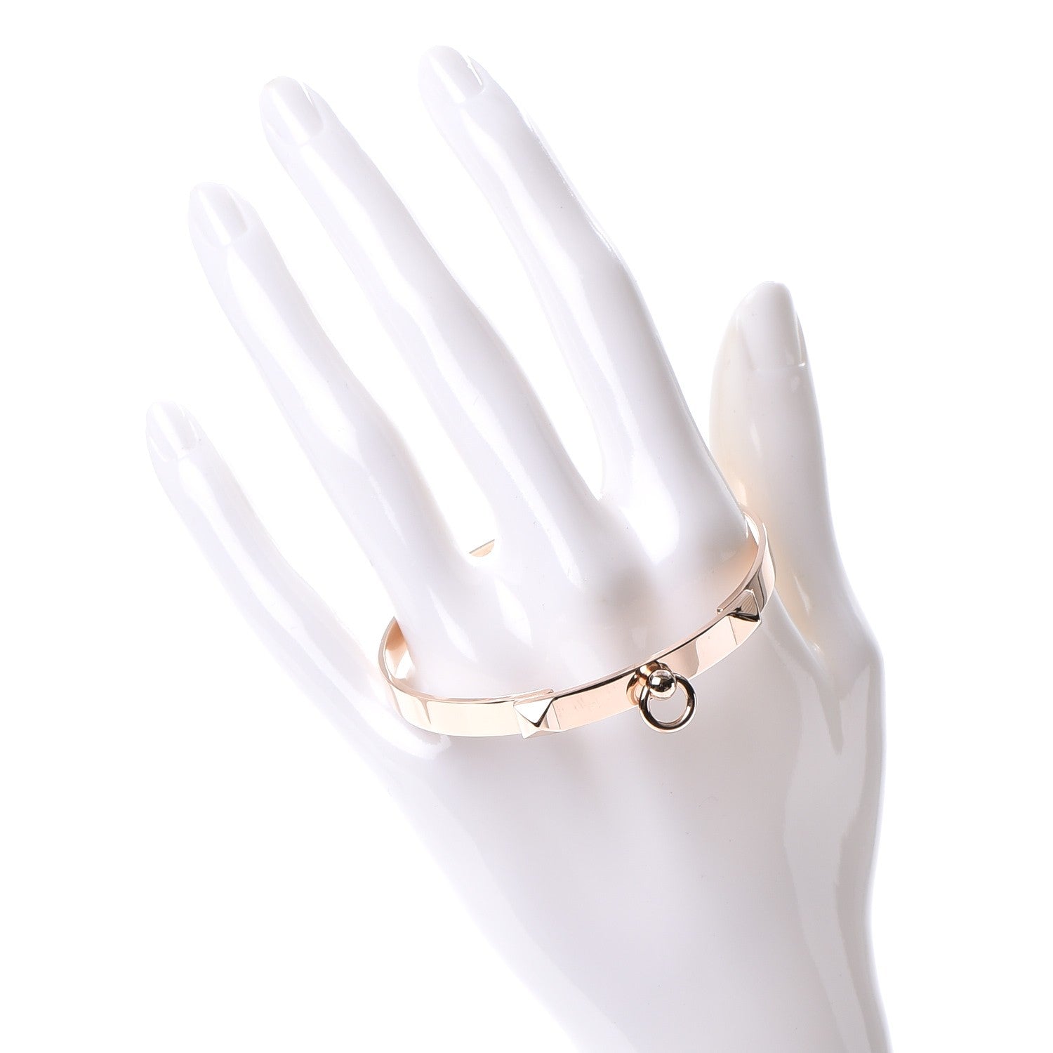 Hermes 18K Rose Gold PM Collier De Chien Bracelet ST 2 of 5