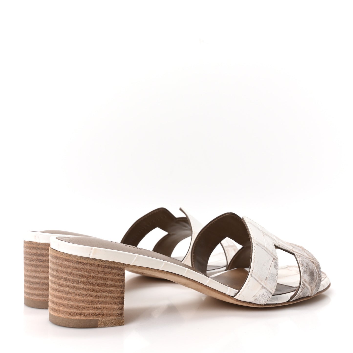 Matte Niloticus Crocodile Himalaya Oasis Sandals 37 White