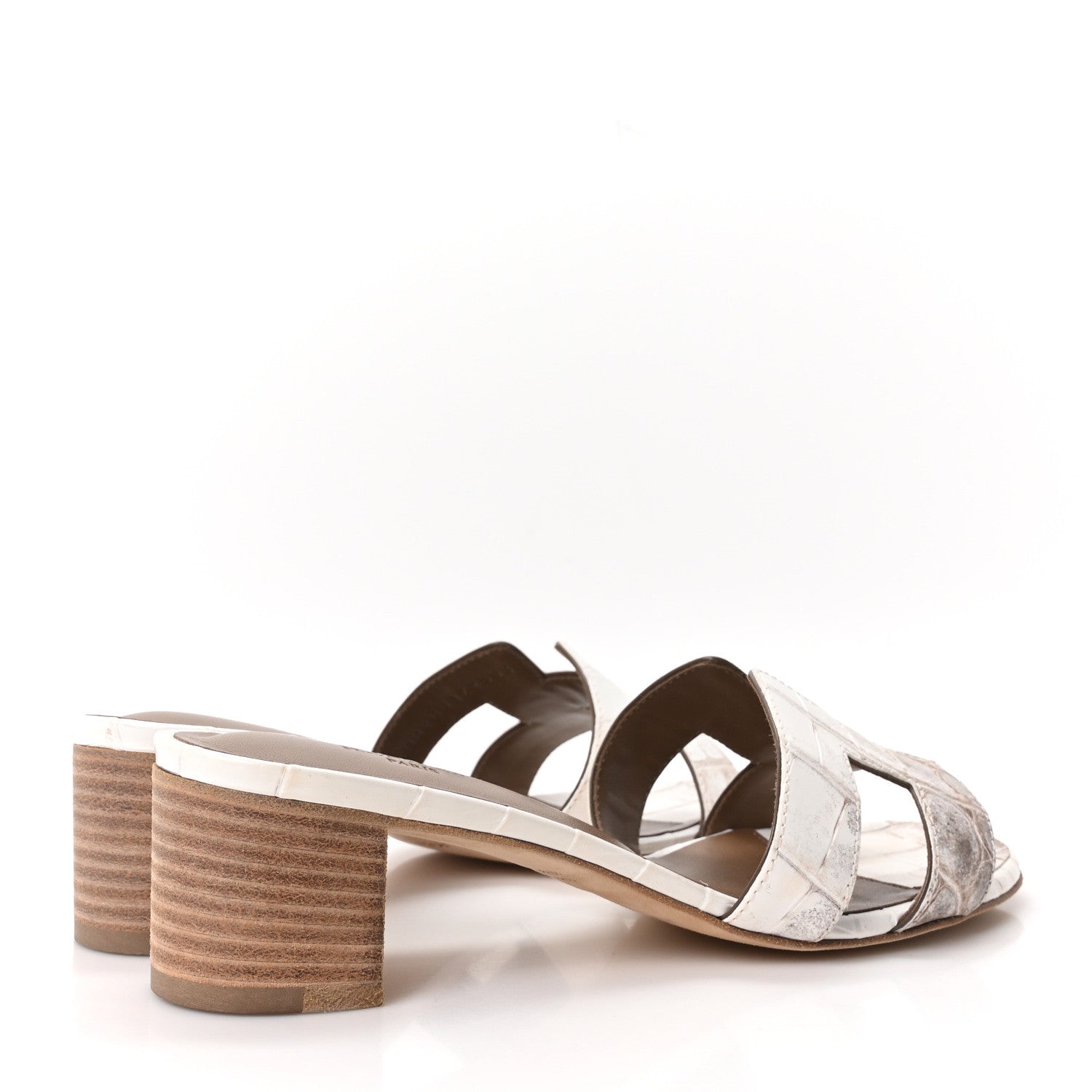 Hermes Matte Niloticus Crocodile Himalaya Oasis Sandals 37 White 5 of 9