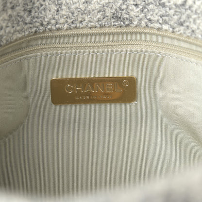 Chanel Tweed Quilted Medium Chanel 19 Flap Grey Ecru 6 of 11