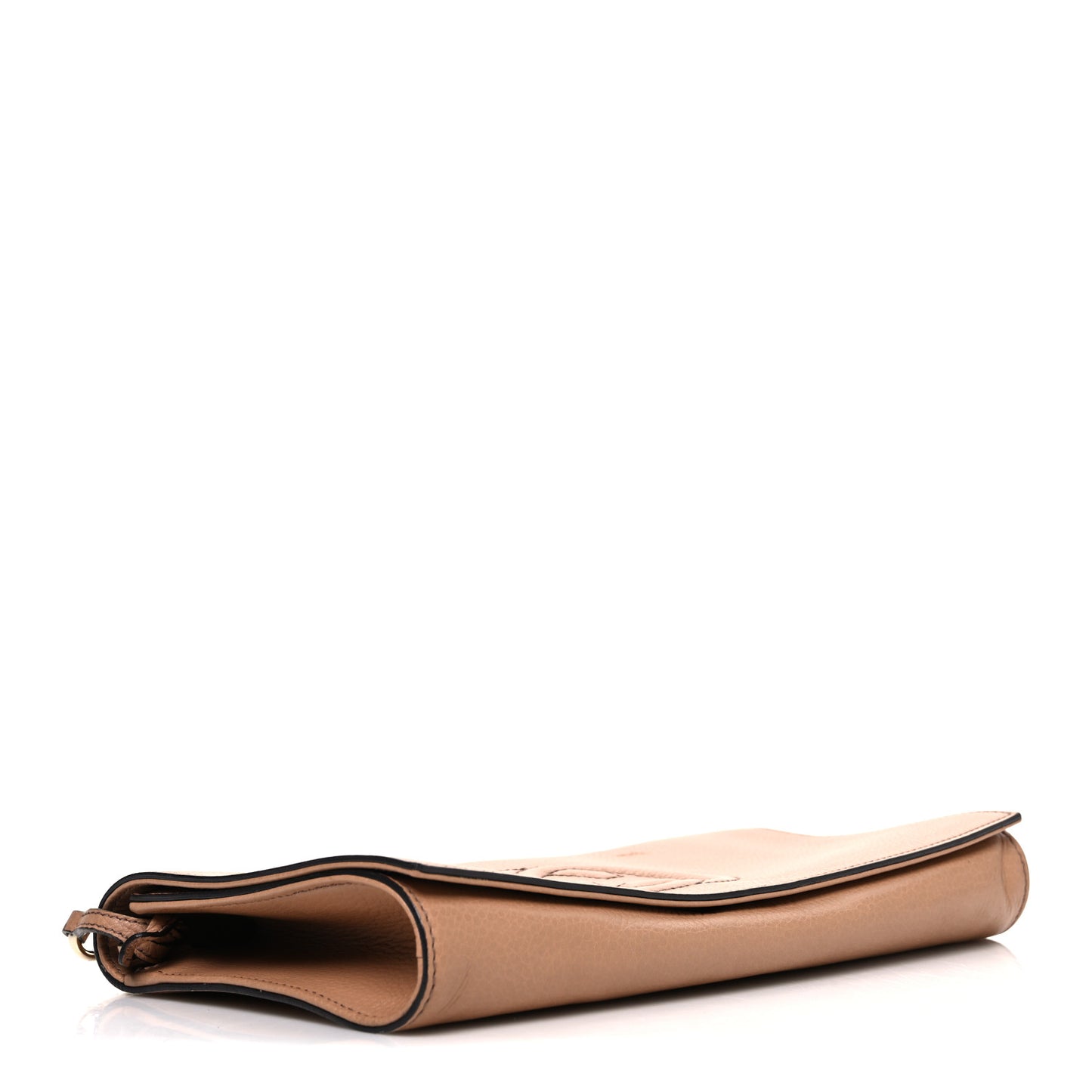Pebbled Calfskin Medium Soho Clutch Camelia