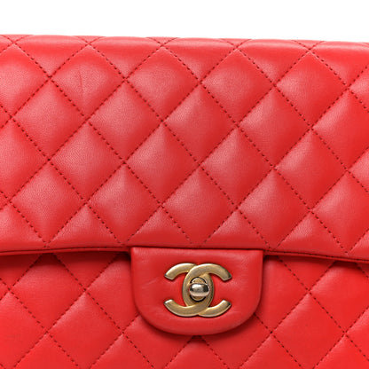 Chanel Lambskin Quilted Flap Clutch Red 9 of 10