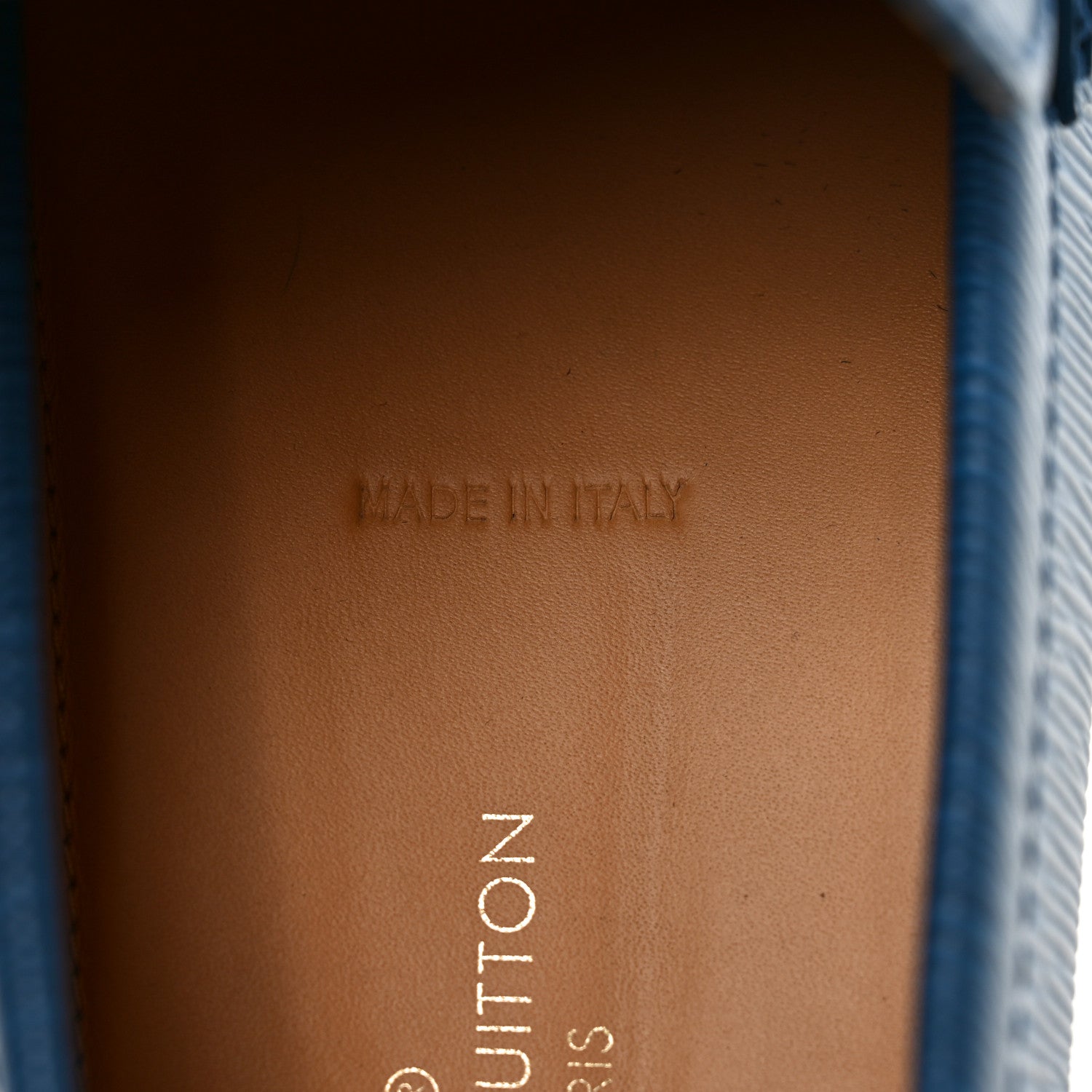 Louis Vuitton Epi Mens Hockenheim Moccasin Loafers 9 Cyan 1799714