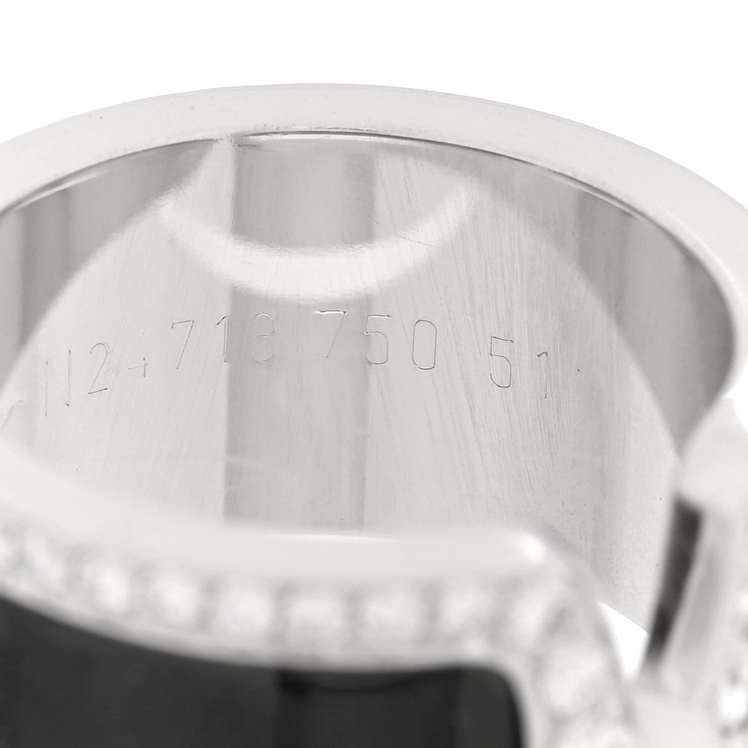 Cartier 18K White Gold Enamel Diamond 10mm Logo De Cartier Ring 51 5.75 Black 5 of 6