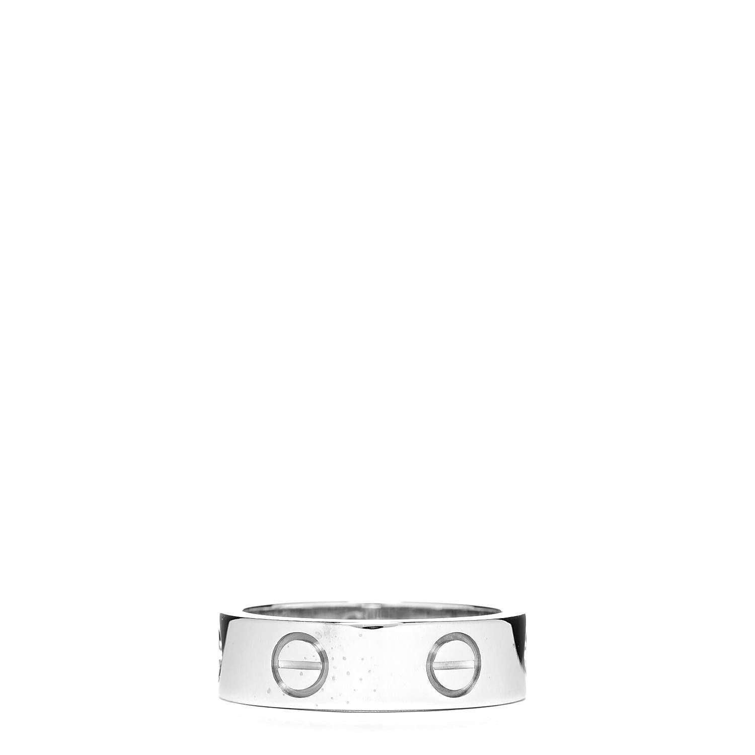 Cartier 18K White Gold 5.5mm LOVE Ring 50 5.25 3 of 4