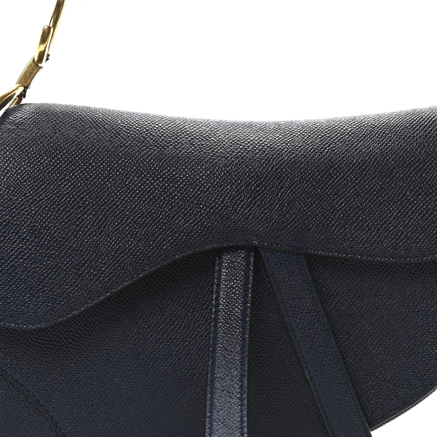 Grained Calfskin Saddle Bag Navy