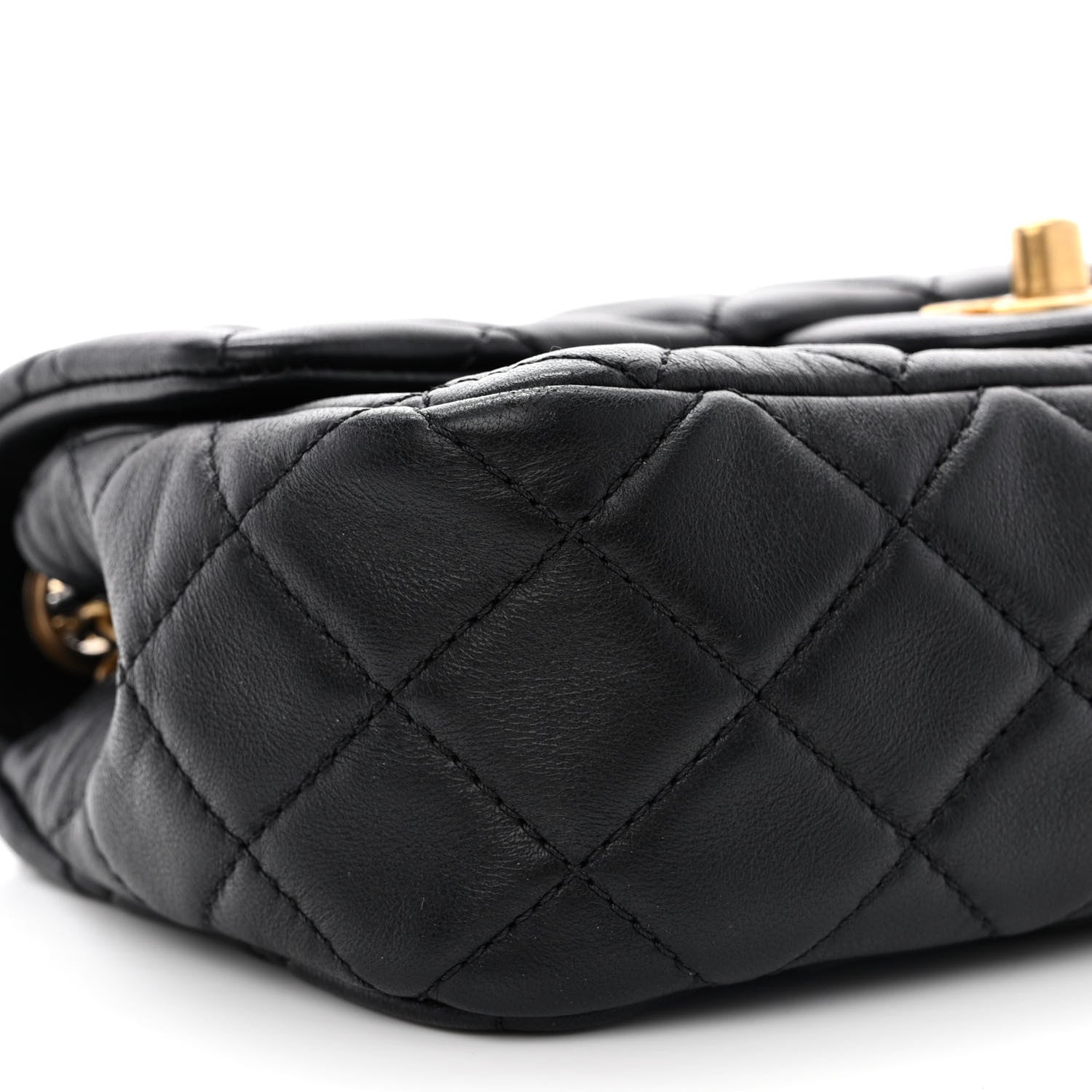 Chanel Lambskin Quilted Mini Pearl Crush Rectangular Flap Black 9 of 11