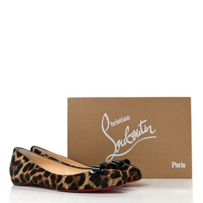 Christian Louboutin Calf Hair Patent Simplenodo Flats 39.5 Leopard Black 8 of 8