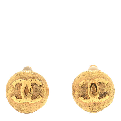 Chanel Metal CC Button Clip On Earrings Gold 1 of 5