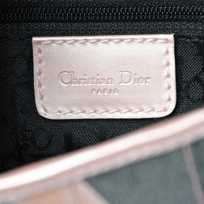 Christian Dior Patent Denim Jeans Saddle Bag Grey Pink 6 of 8