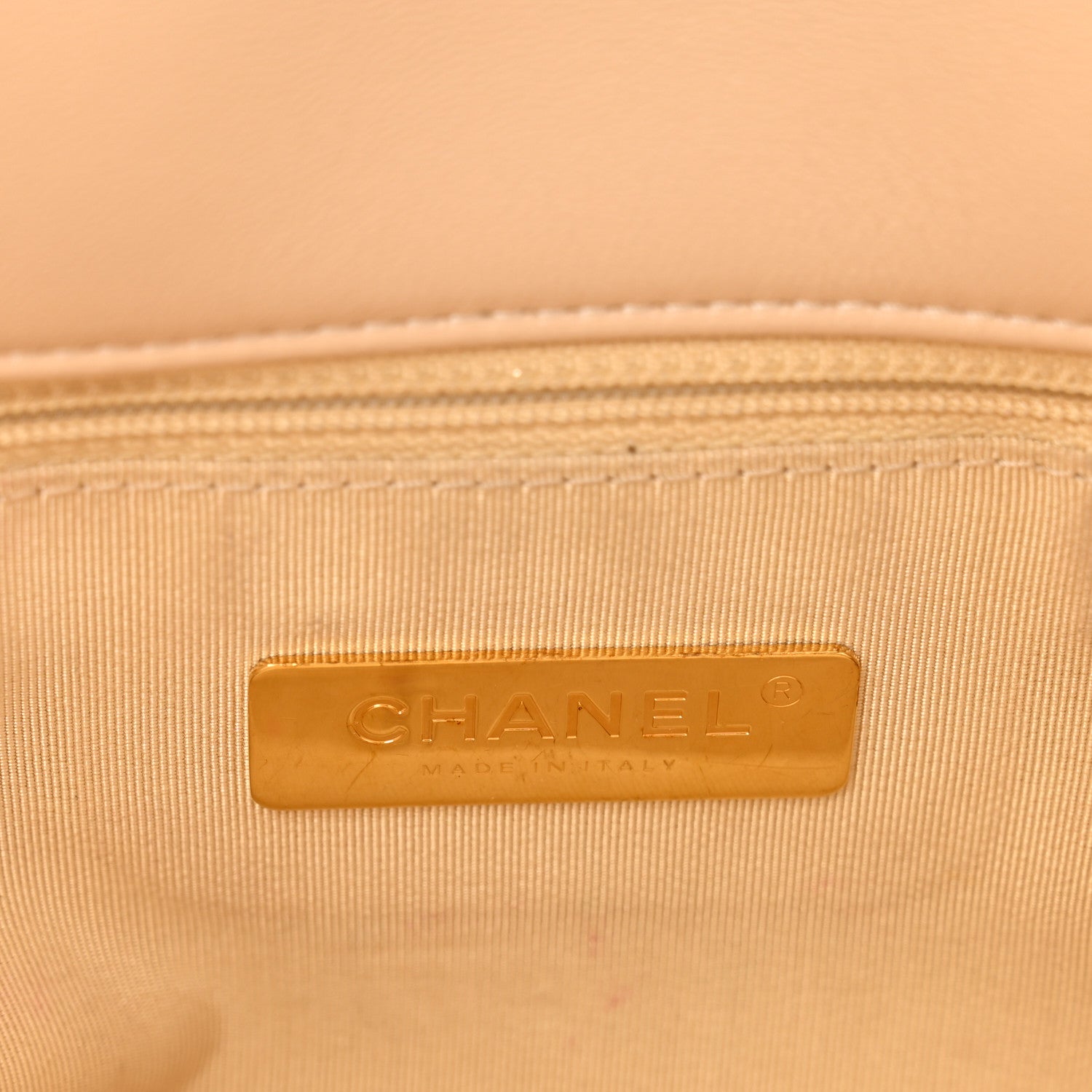 Chanel Lambskin Quilted Large Chanel 19 Flap Beige 6 of 11