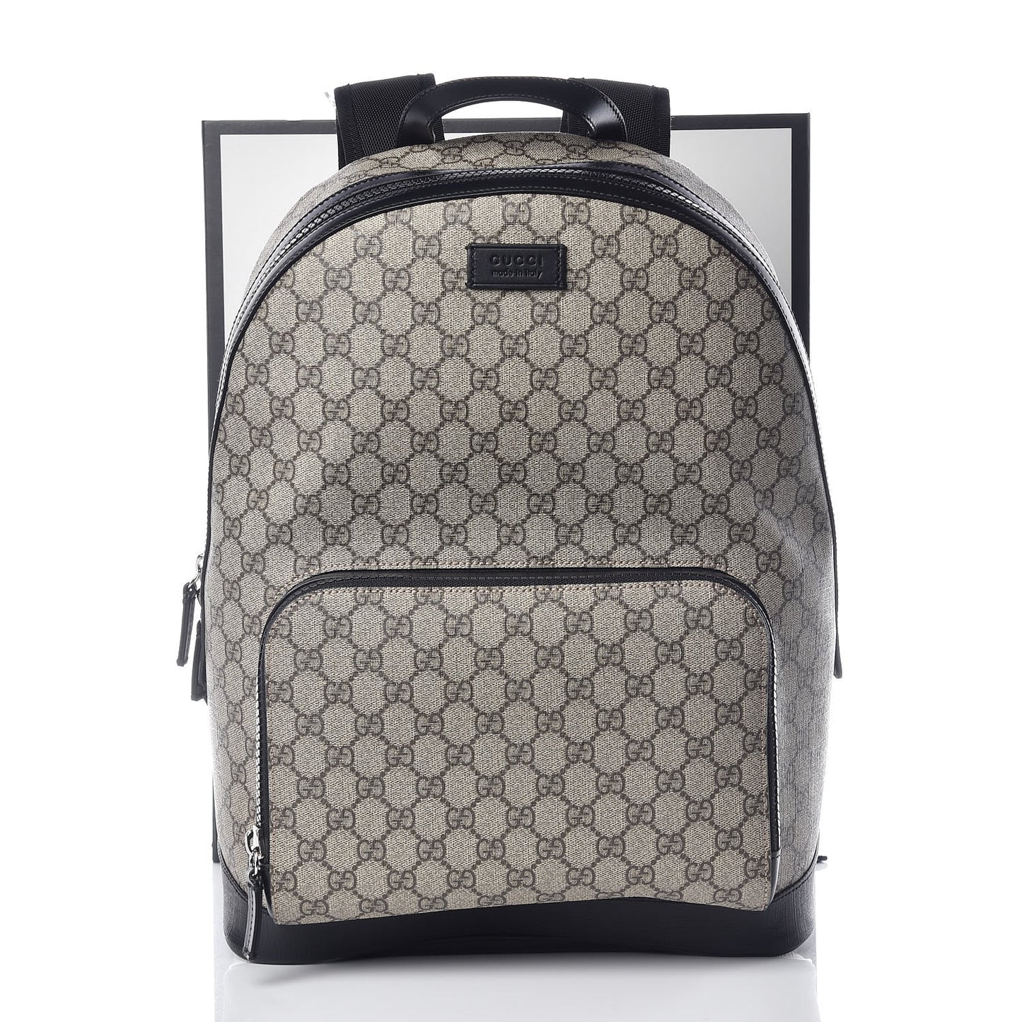GG Supreme Monogram Medium Backpack Black