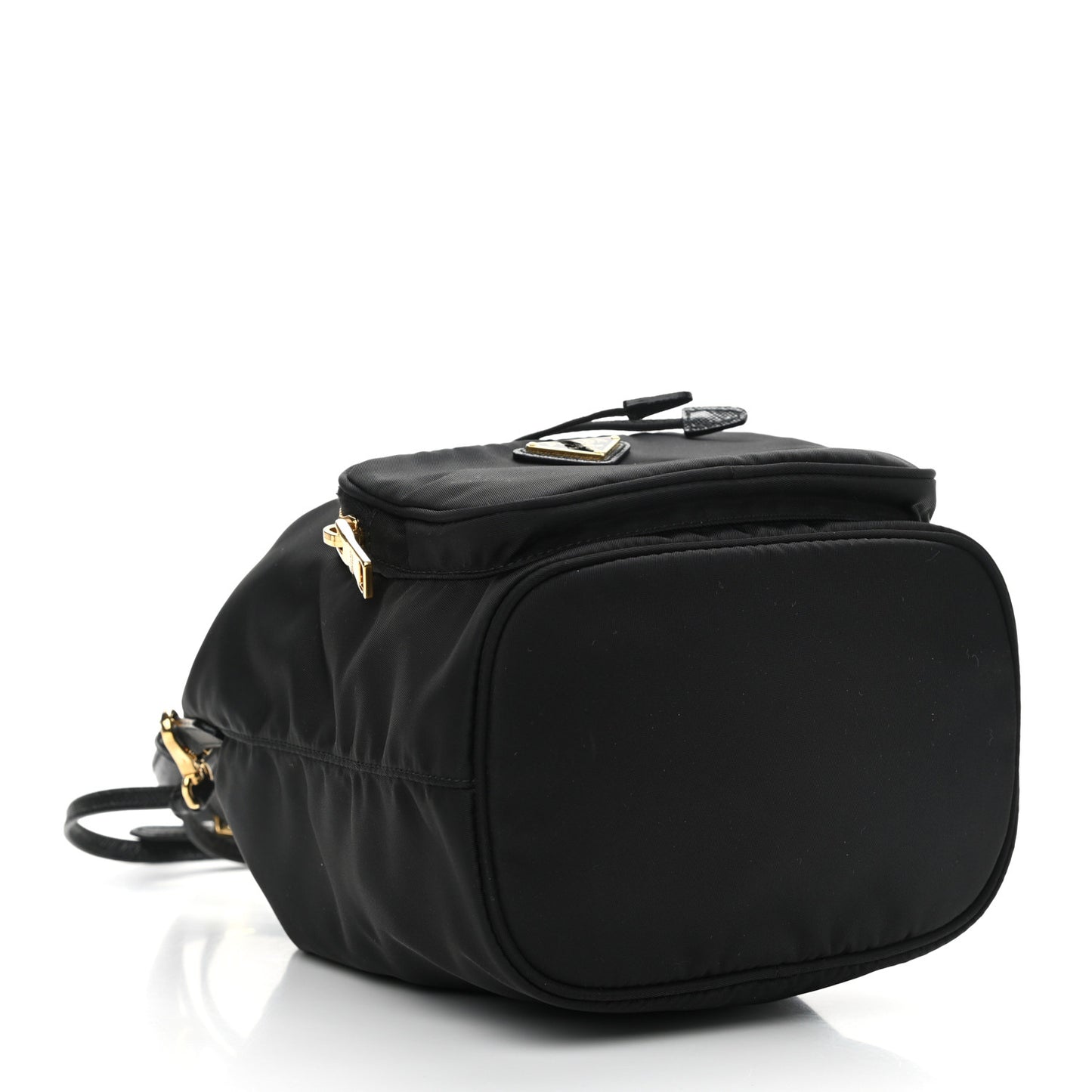 Saffiano Tessuto Nylon Mini Bucket Crossbody Bag Black