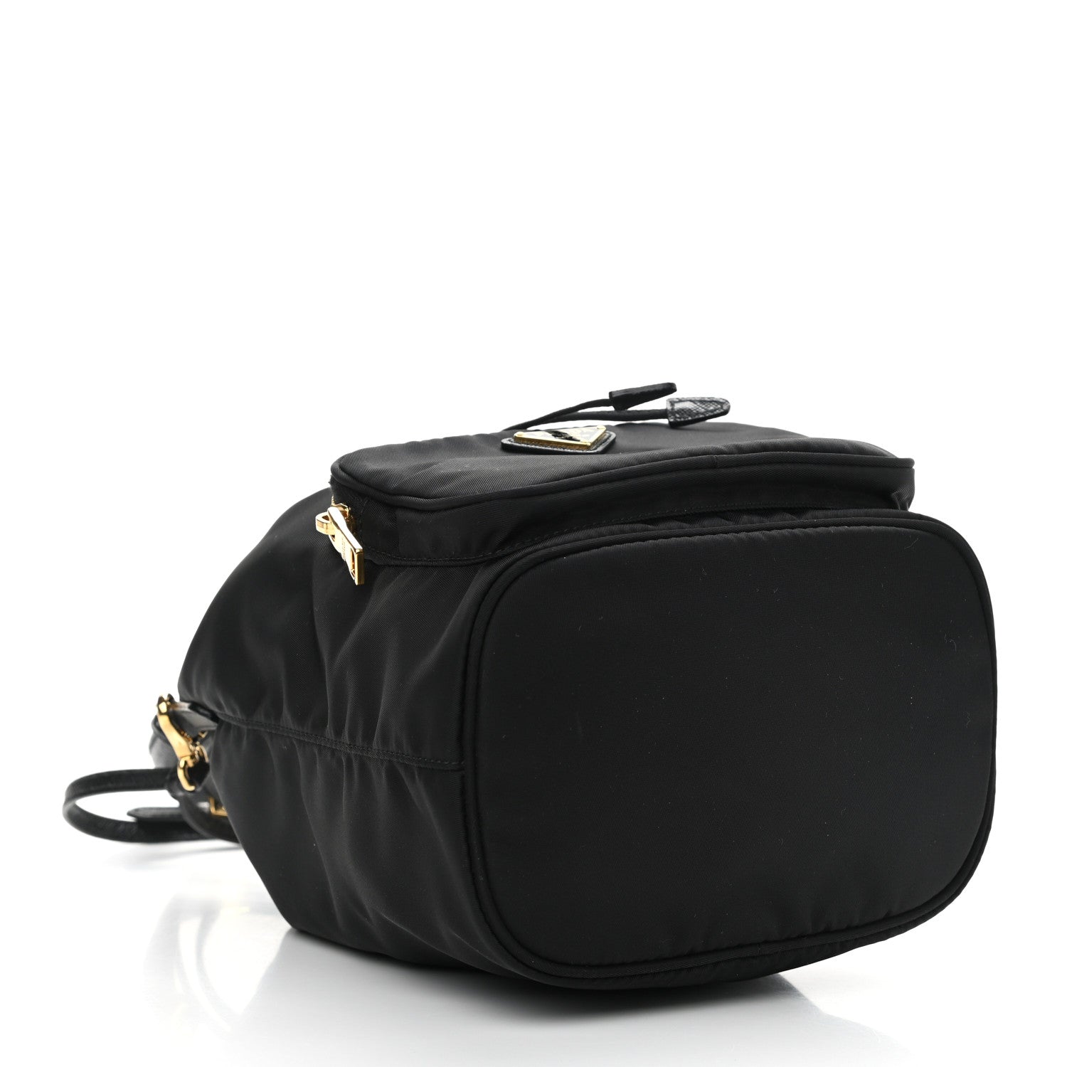 Prada Saffiano Tessuto Nylon Mini Bucket Crossbody Bag Black 4 of 9