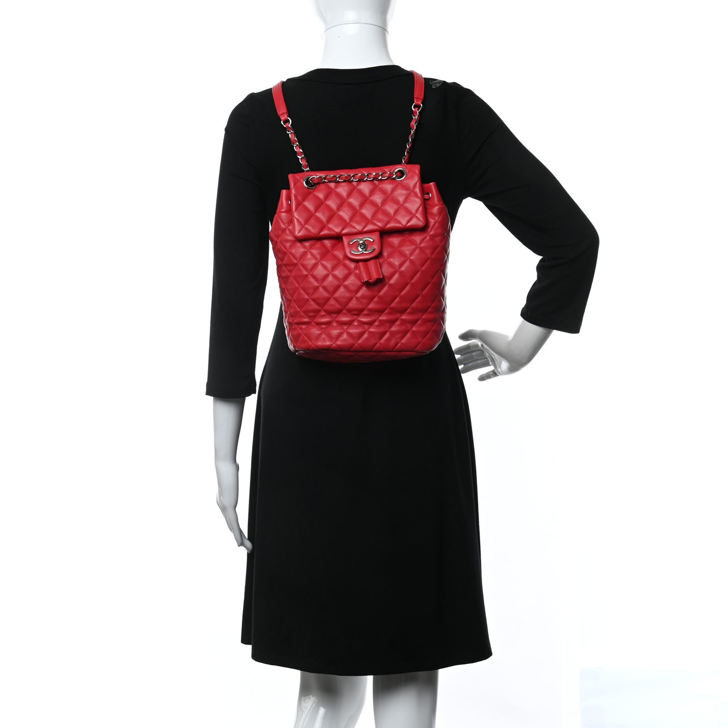 Lambskin Quilted Small Urban Spirit Backpack Red