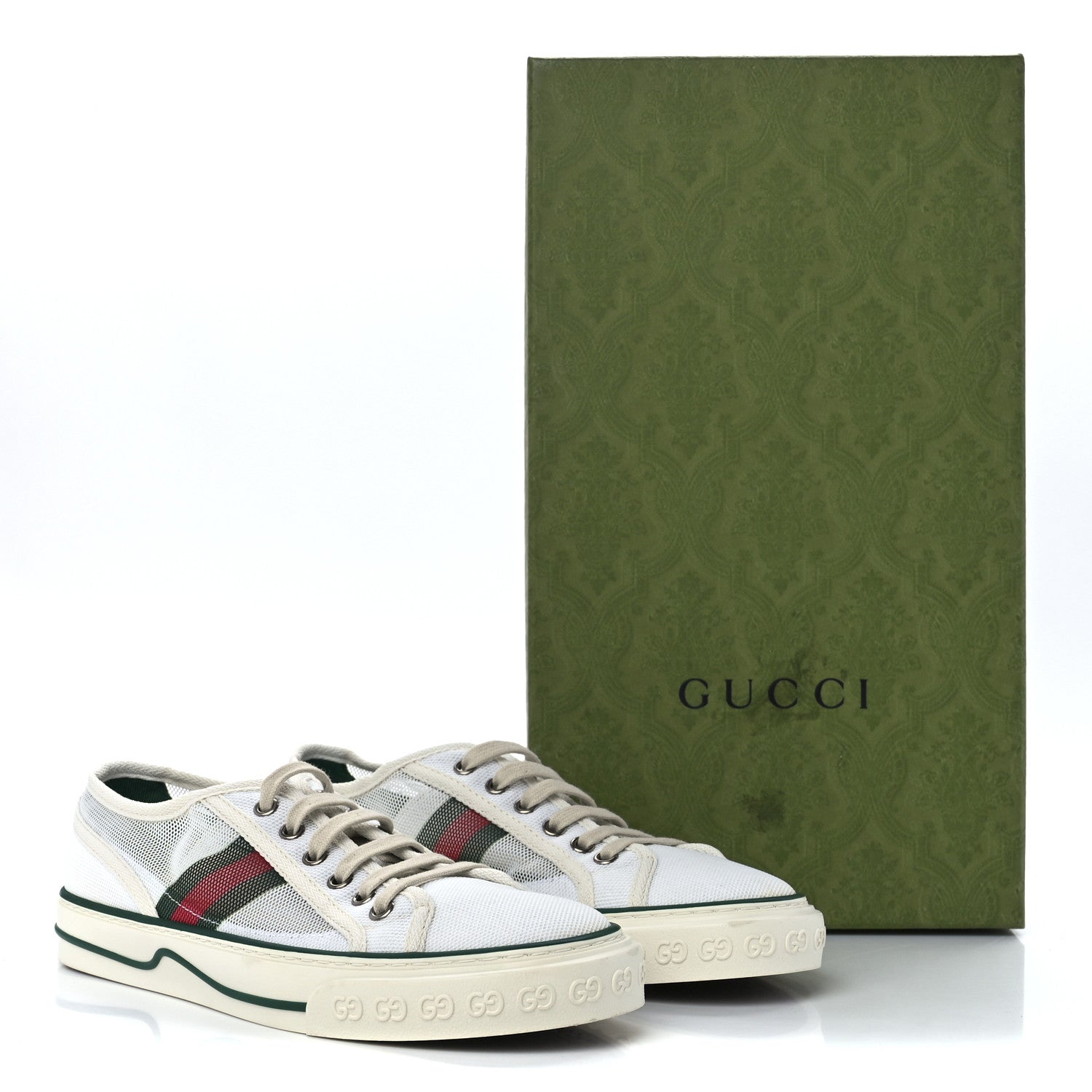 Gucci Canvas Web 1977 Mens Tennis Sneakers 5 Burro Mystic White 8 of 8
