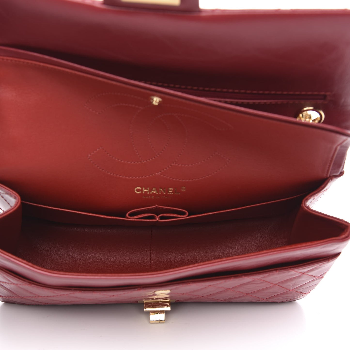 Aged Calfskin Quilted 2.55 Reissue 226 Flap Red