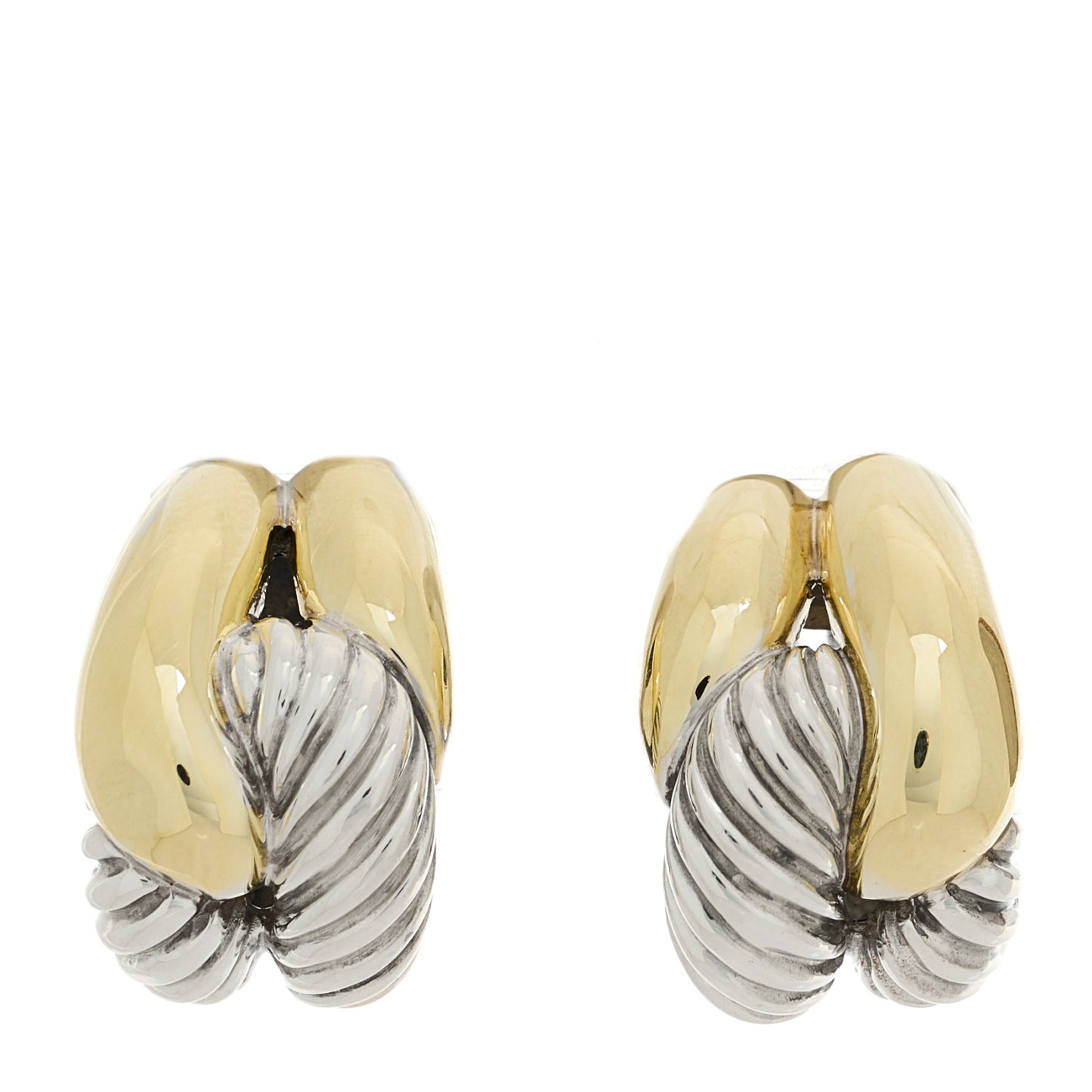 Sterling Silver 18K Yellow Gold Single Loop Labyrinth Earrings