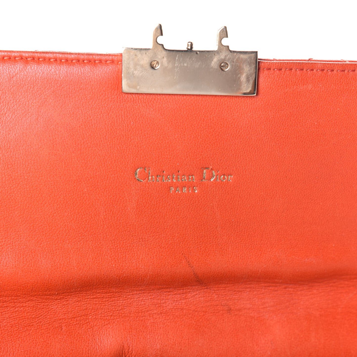 Lambskin Cannage Miss Dior Promenade Pouch Vermillion
