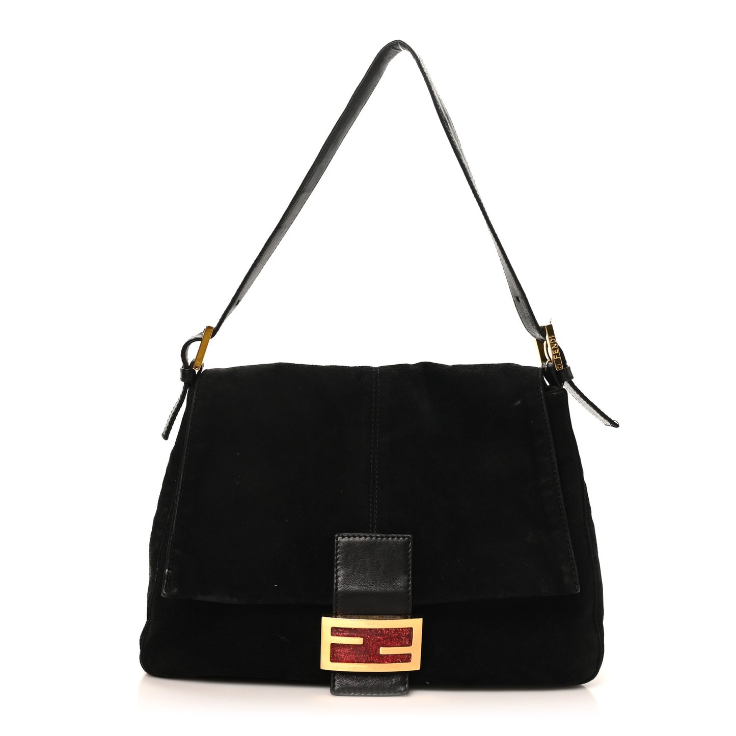 Suede Mama Baguette Black