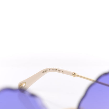 Chloe Rosie Bevelled Round Sunglasses CE142S Gold Gradient Pink 5 of 6