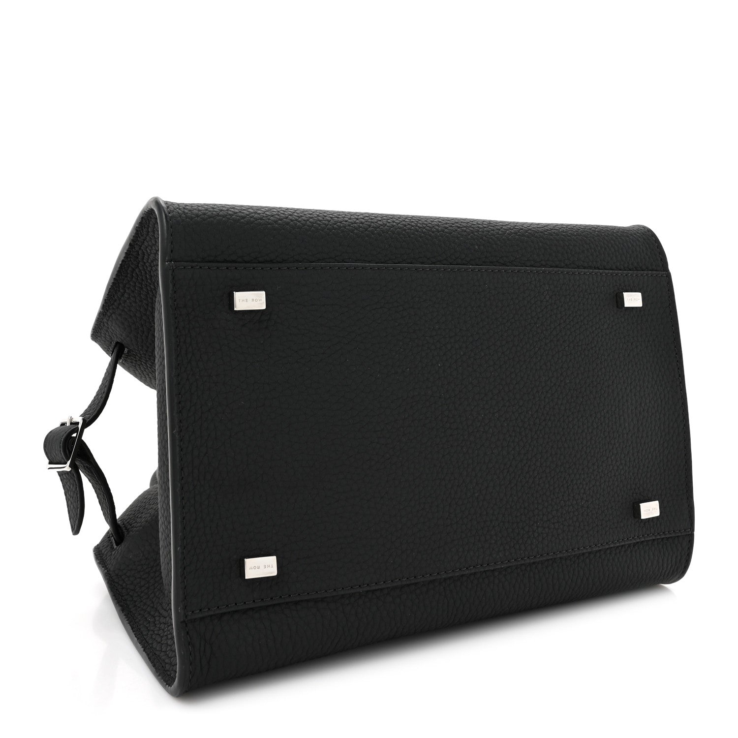 The Row Grained Calfskin Soft Margaux 10 Bag Black 4 of 9