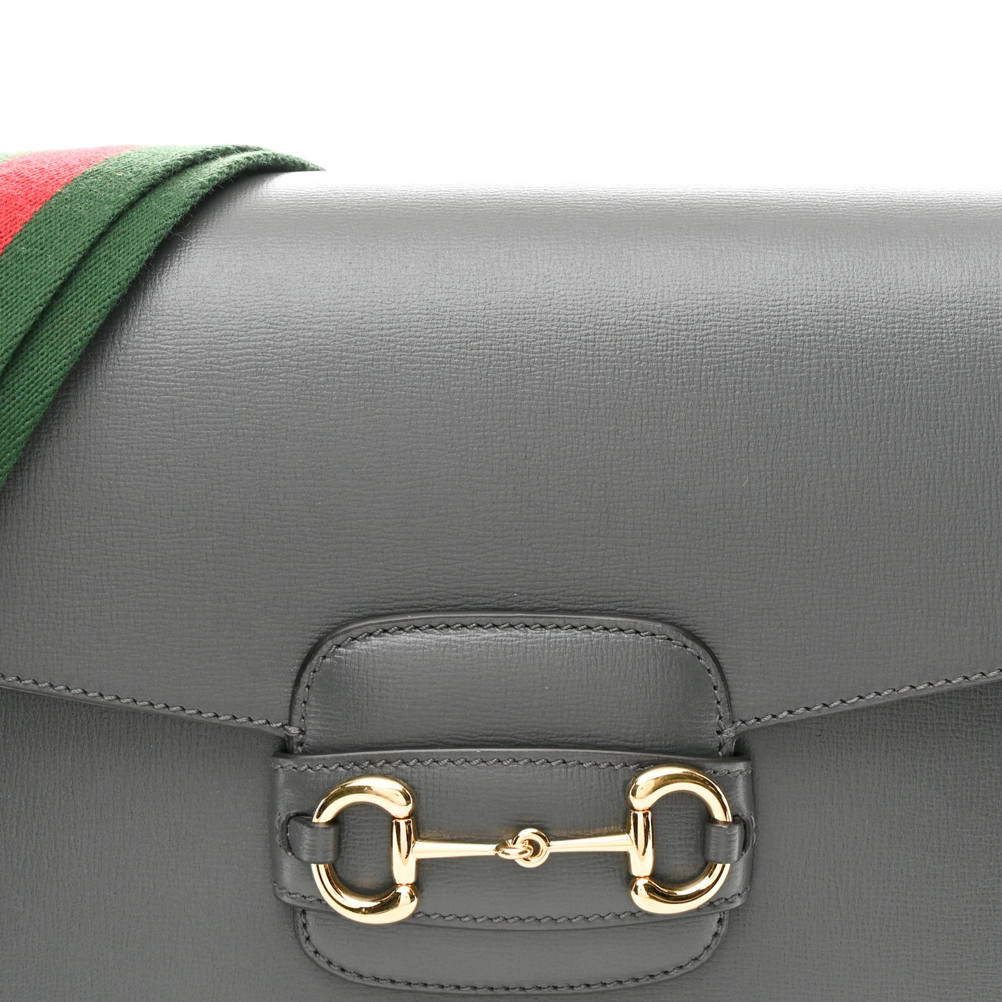 Azalea Calfskin Web Horsebit 1955 Shoulder Bag Graphite Grey