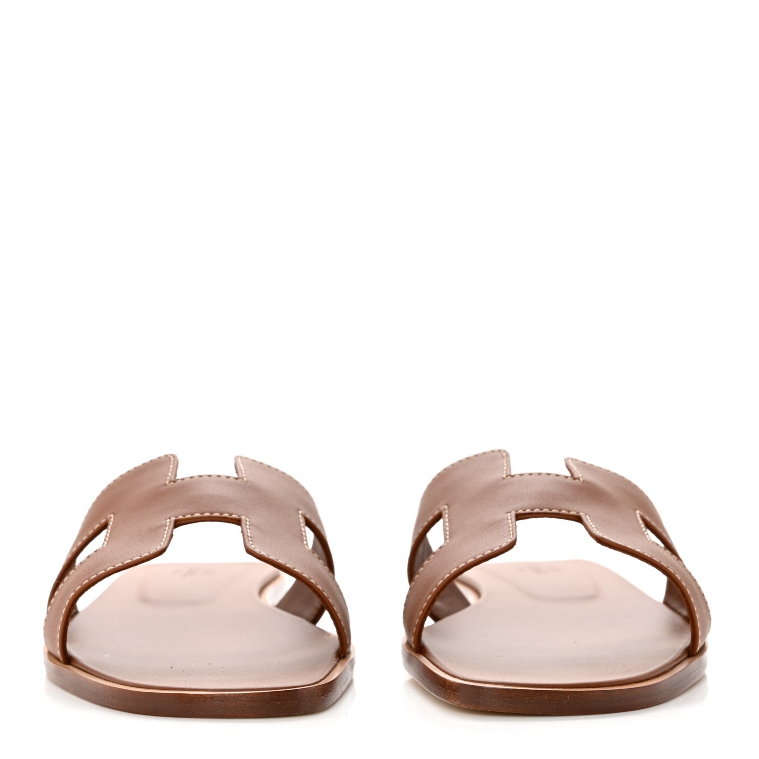 Hermes Box Calfskin Oran Sandals 38 Gold 2 of 9