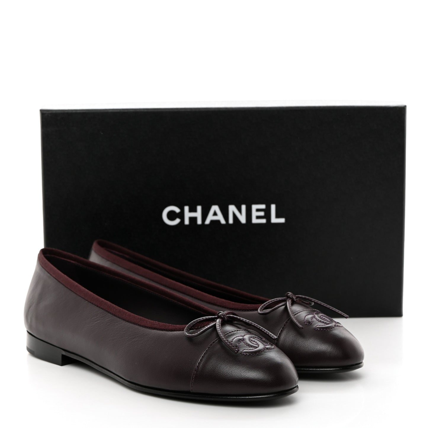Lambskin Cap Toe CC Ballerina Flats 38 Purple