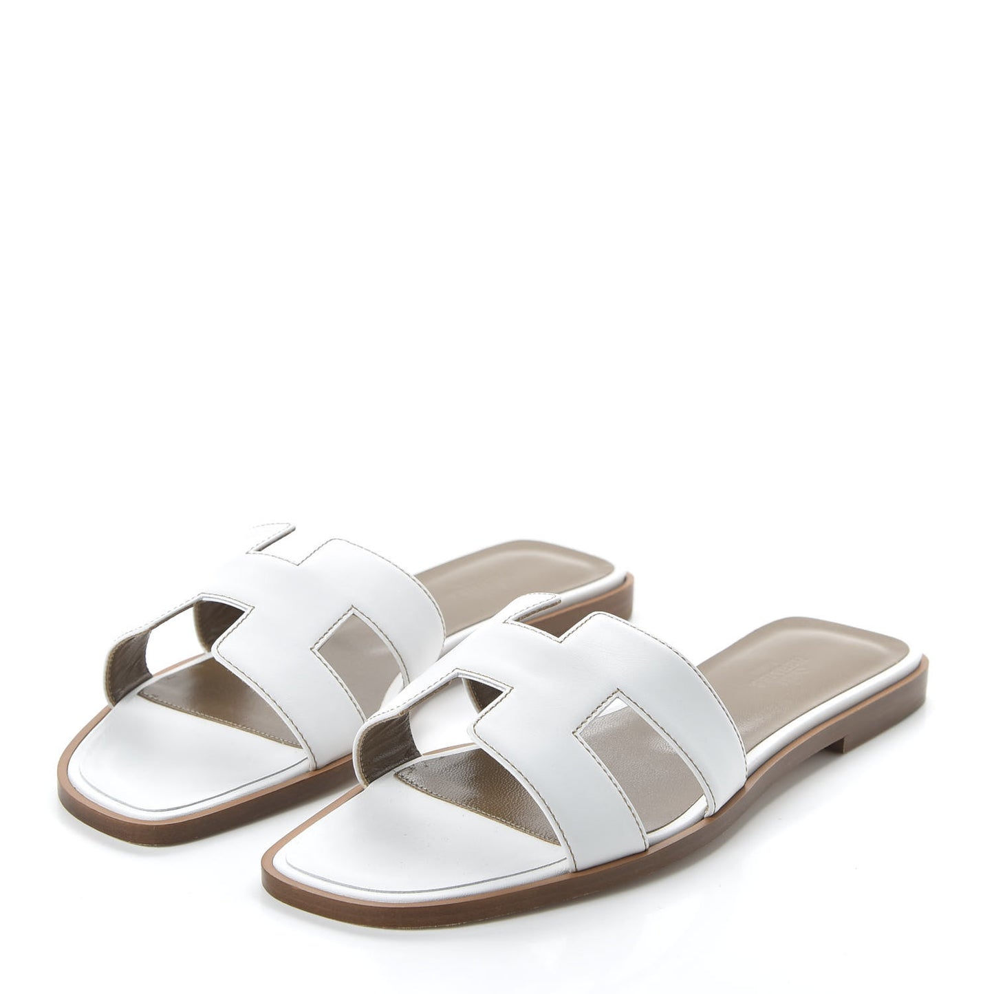 Box Calfskin Oran Sandals 39 White