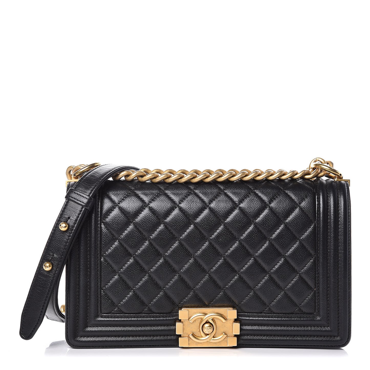 Caviar Quilted Medium Boy Flap Black