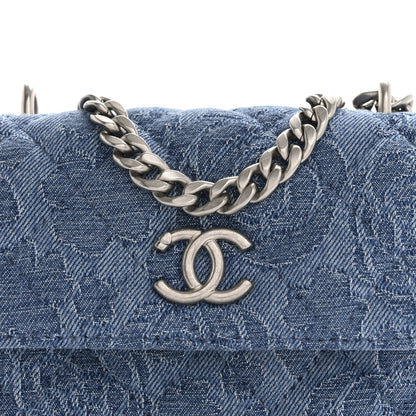 Chanel Denim Quilted Camellia Sweetheart Card Holder With Chain Blue 8 of 13