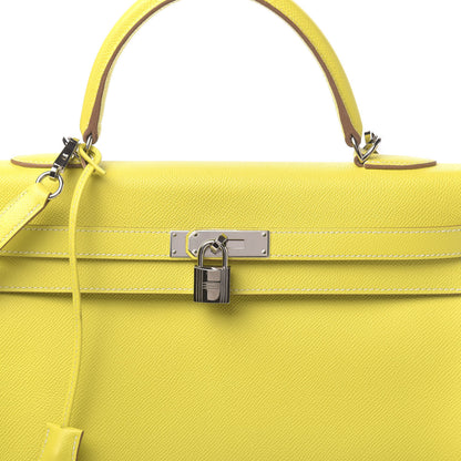 Hermes Epsom Candy Kelly Retourne 35 Lime Gris Perle 11 of 42