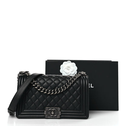 Chanel Calfskin Quilted Medium Boy Flap Black 10 of 10