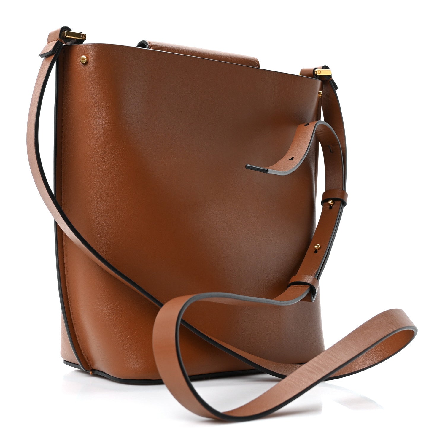 VALENTINO GARAVANIバッグ 外袋付き Valentino Garavani Calfskin Vlogo Bucket Bag Brown 1860684