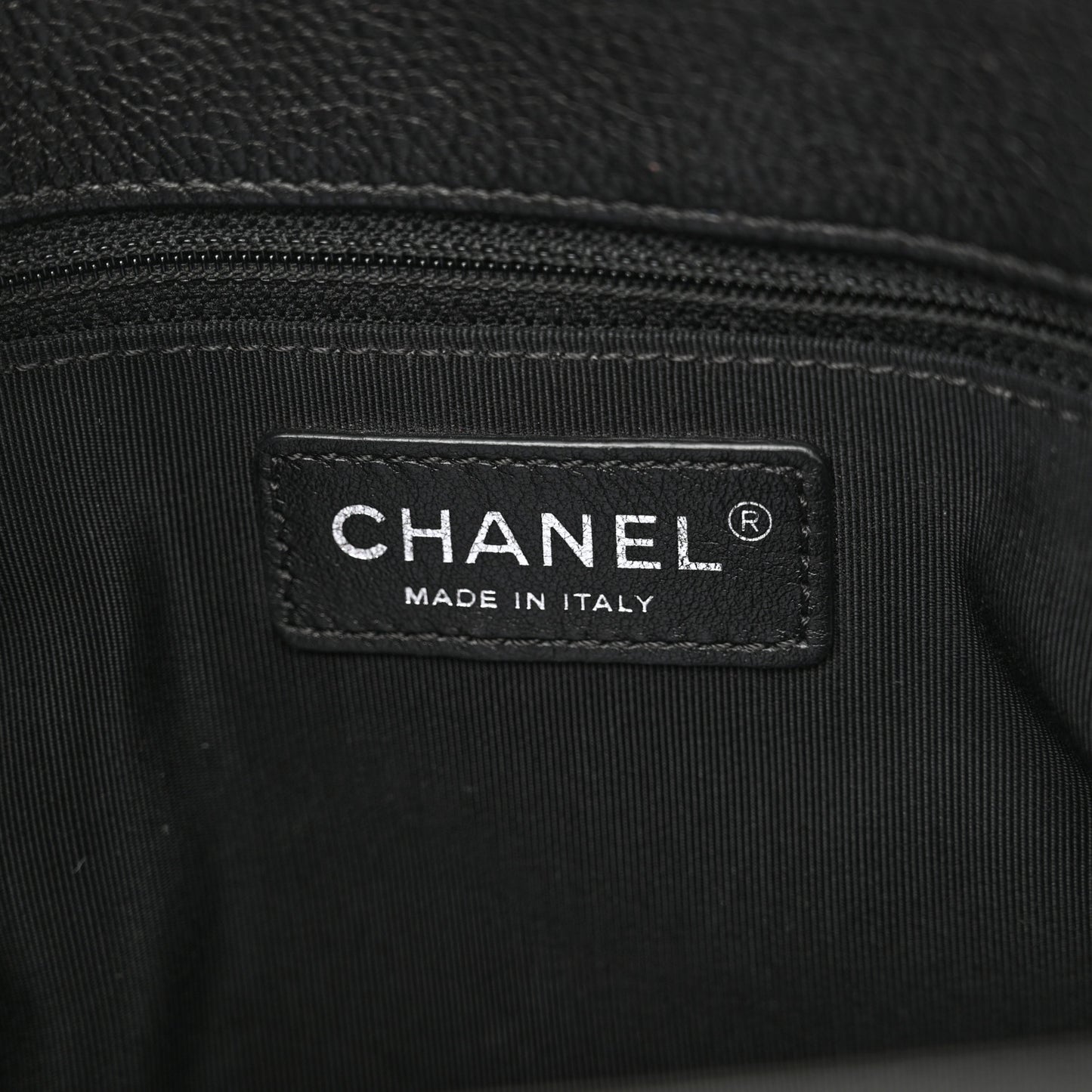 Caviar Quilted Large Casual Pocket Tote Black