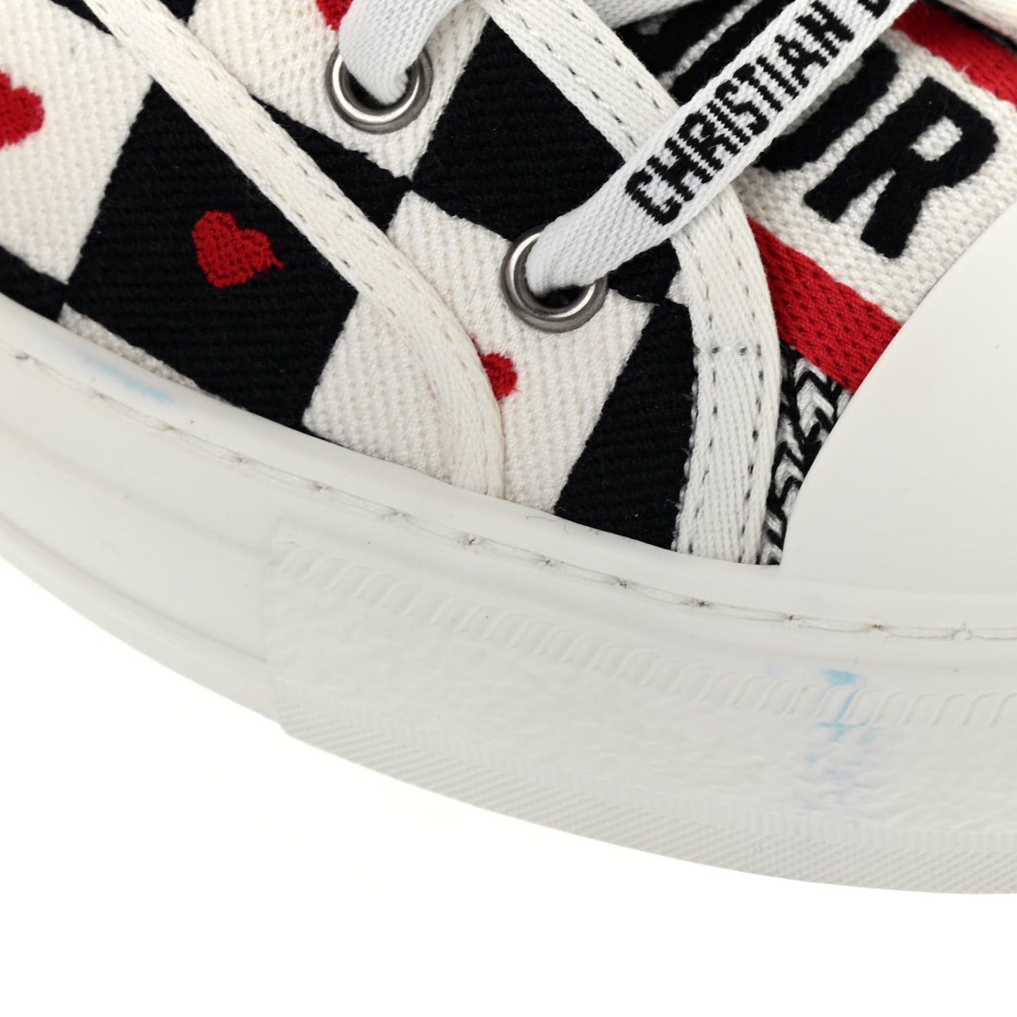 Canvas Dioramour Walk'N'Dior Low Top Sneakers 40 White Black Red