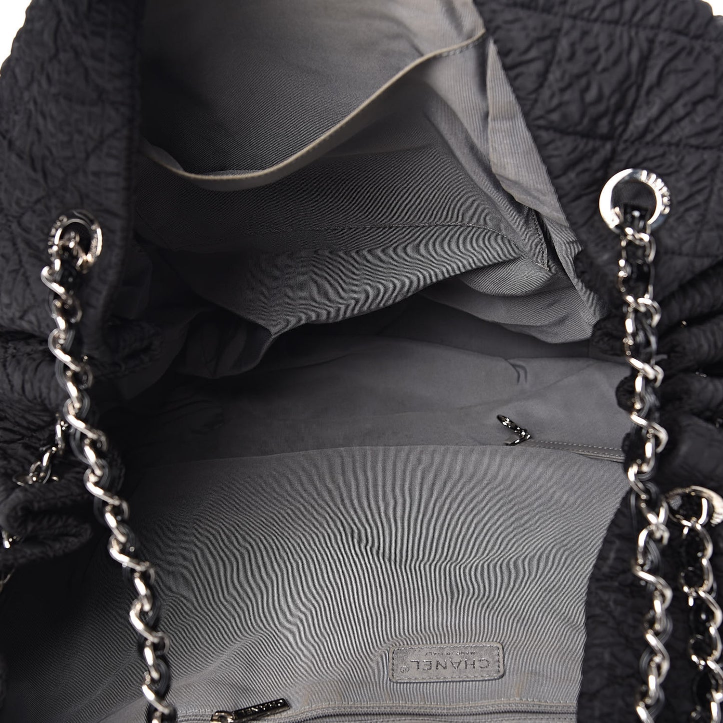 Nylon Patent Quilted CC Tote Black