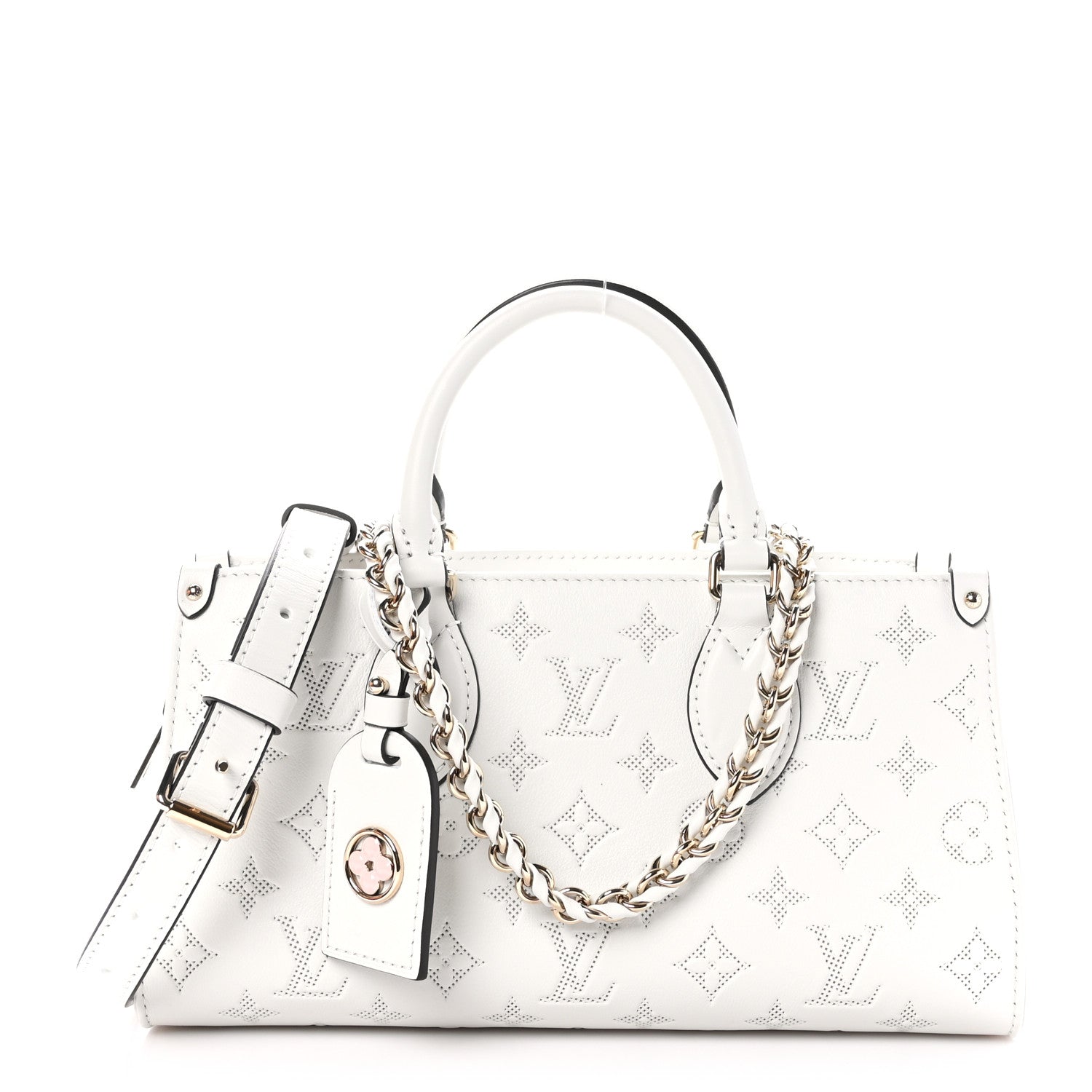 Louis Vuitton Calfskin Embossed Monogram OnTheGo East West White 1 of 10