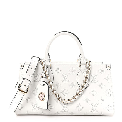 Louis Vuitton Calfskin Embossed Monogram OnTheGo East West White 1 of 10